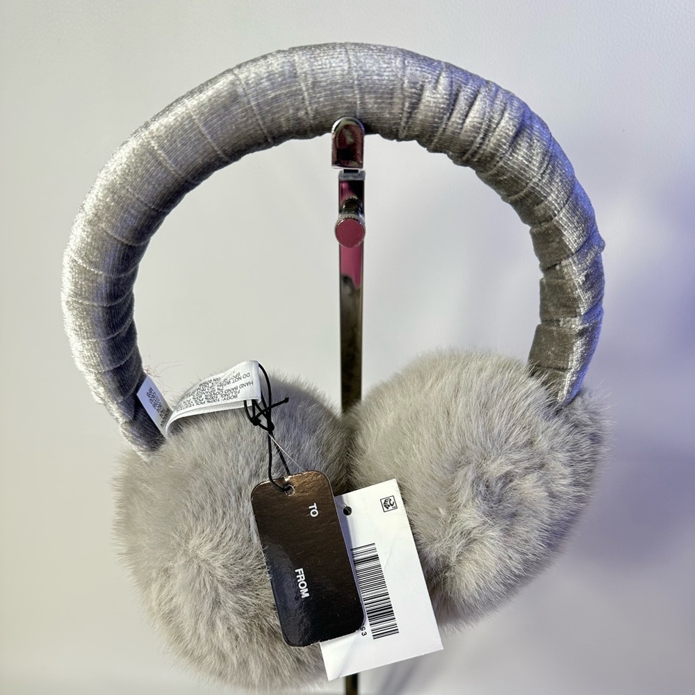 4/$25**NEW ON 34th Women's Faux Fur with Velvet Band Earmuffs (O/S,Grey) no box